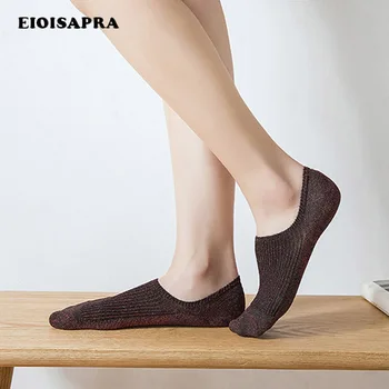 

[EIOISAPRA]Stealth Non-Slip Gold Silver Silk Shiny Socks Candy Color Handmade Harajuku Sweet Socks Women Japan Calcetines Mujer
