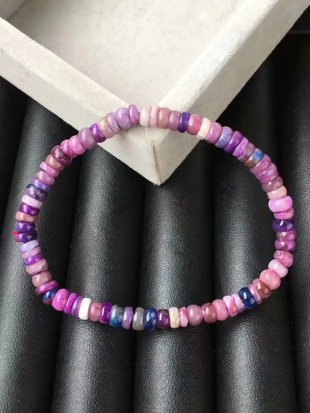 

Genuine Natural Pink Sugilite Gemstone Marquise Round Beads Stretch Bracelet 6mm Women Lady Bangle AAAAA Drop shipping