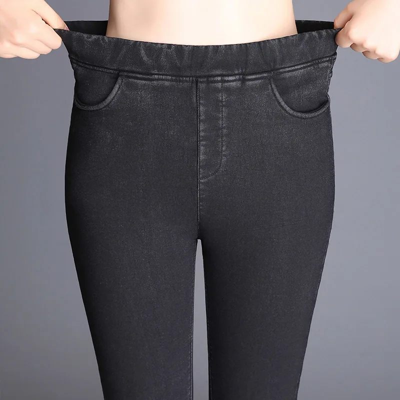 

Hot Sale 2019 Long Skinny Pencil Woman Jeans Elastic Waist Elastic Denim Pants Female Stretch Jeans Casual Trousers Plus Size