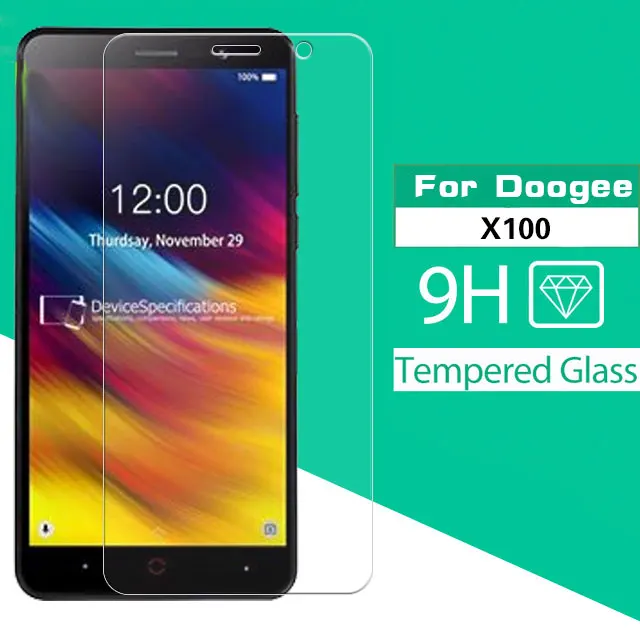 

Clear Tempered Glass For Doogee X100 5 Inches Front Glass Film Cover Screen Protective Guard Shll 9H Hard With Cleaning Tools