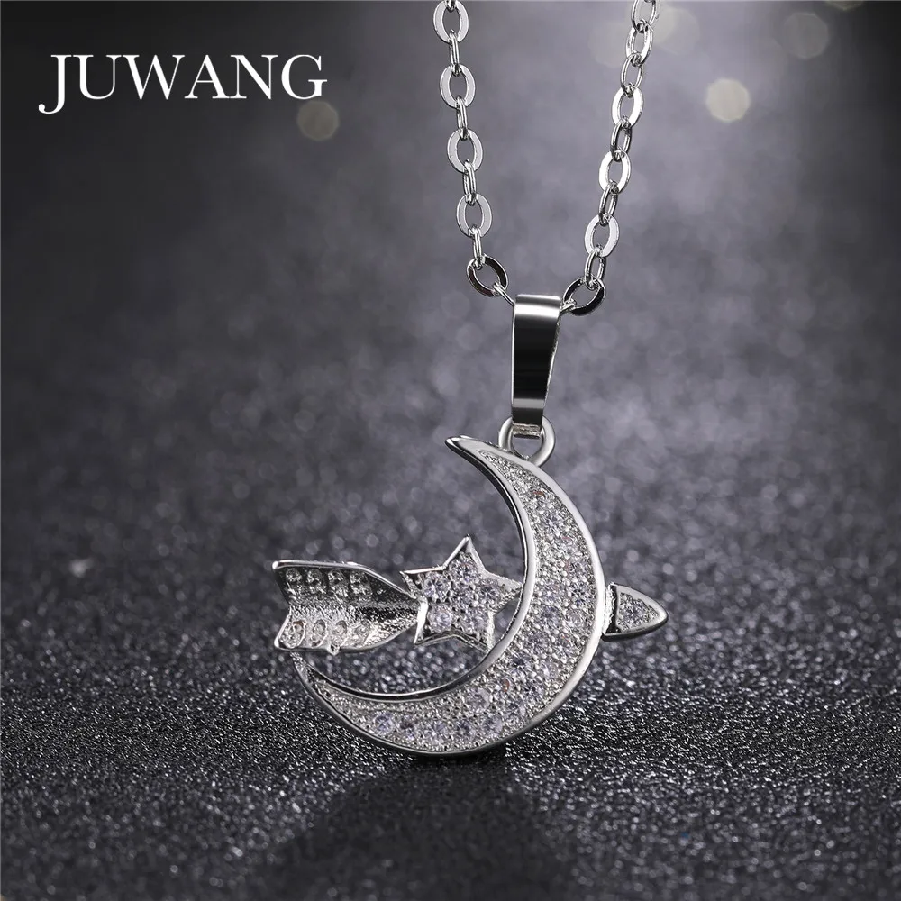 

JUWANG Wholesale Muslim Islamic Pendant Necklace for Woman Man Silver Gold Color Allah Crescent Charms Islam Jewelry Gift