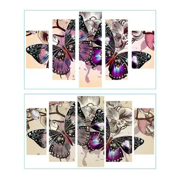 

Colorful Butterfly 5D DIY Full Drill Diamond Painting 5-pictures Combination Craft Cross Stitch Kits Set Rhinestones Canvas
