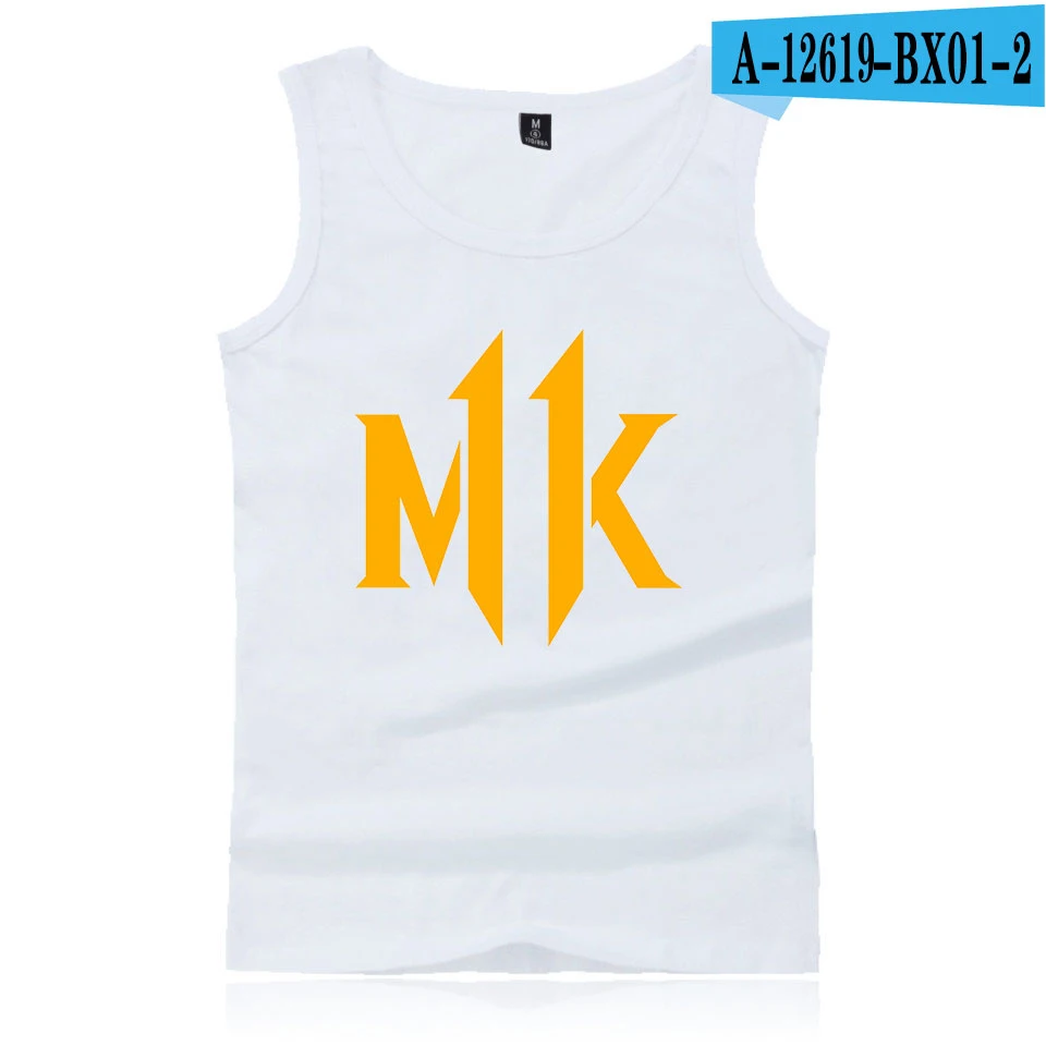 Mortal Kombat 11 MK повседневная мужская майка без рукавов, майка для бодибилдинга, Gymclothing, летние майки для фитнеса для мужчин/женщин, BAMBAM - Цвет: white