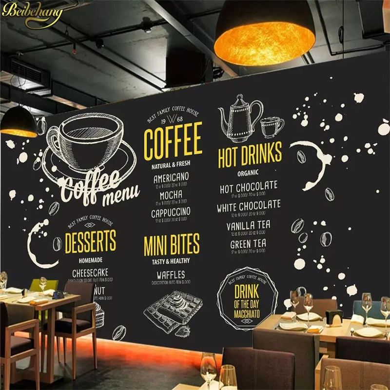 

beibehang Custom 3d wallpaper mural hand-painted catering gourmet menu background wall papers home decor papel de parede