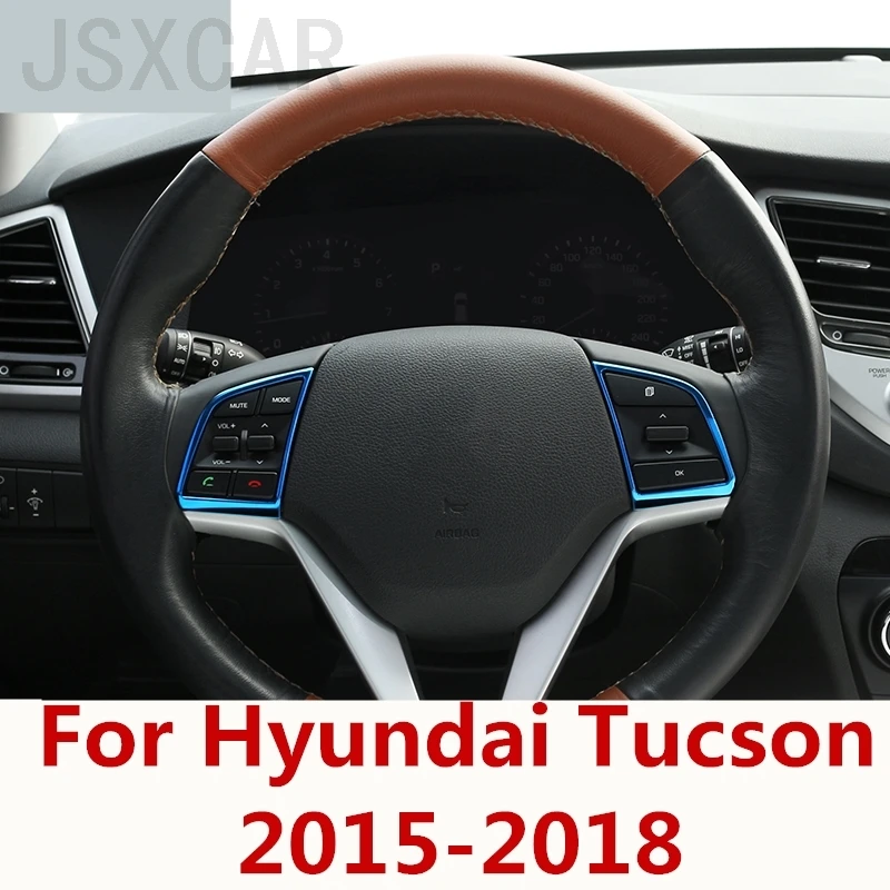 steering wheel Sequin decoration Patch Bright strip Interior Modification Car accessories For Hyundai Tucson 2015-2018 | Автомобили и