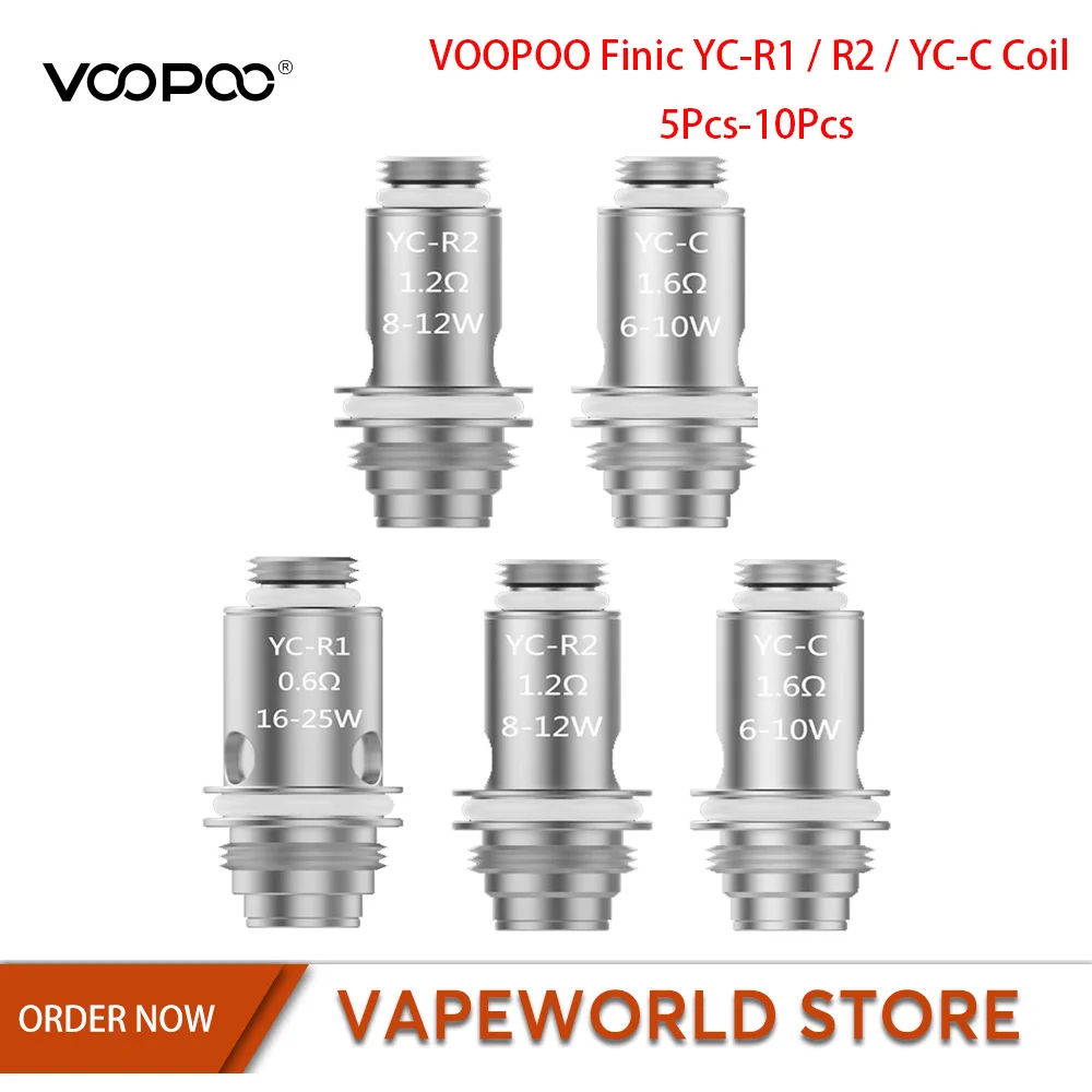 

5Pcs 10Pcs Original VOOPOO Finic YC-R1 R2 YC-C CCoil 0.6ohm 1.6Ohm 1.2ohm For Finic Fish Kit Electronic Cigarette Accessories