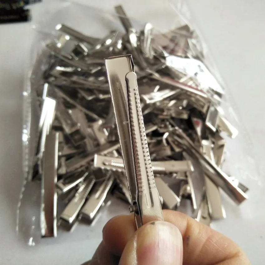32mm 40mm 45mm 55mm 65mm 75mm 95mm Metal Alligator Girls Hair Clip Single Prong Hairpins DIY Barrettes Hair Accessories 100pcs rainbow hair clip