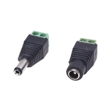 Wholesale 10 pair adapter connector Jack Male to female DC for CCTV 2.1×5.5mm