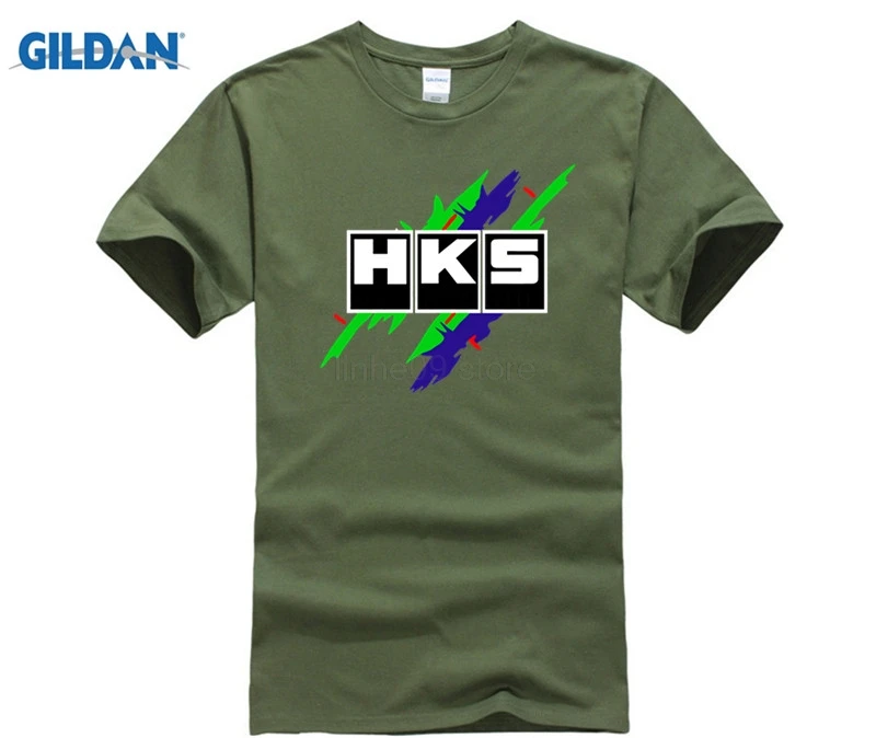 

GILDAN Basic T Shirt Brand Car Auto HKS Solid Man Casual Camisetas For Men Casual Cotton Men's Top Tees