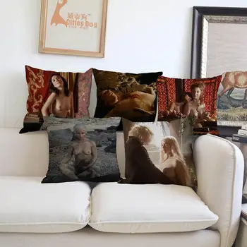 

Painted character cushion cover Pillow linen game of Thrones illustration Home sofa Decoration cushions covers Pillowcase