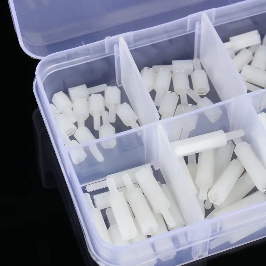 

Wholesale 140Pcs/Set M2 Nylon Hex Spacers Screws Nuts Kit Plastic Stand off Assortment Set High Quality
