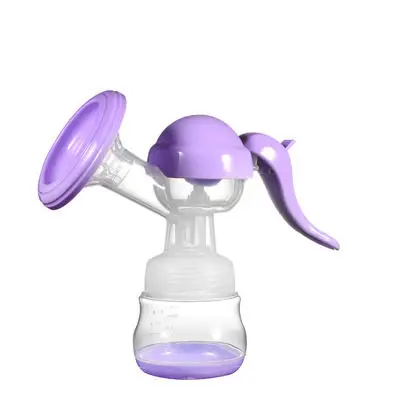 Loozykit ручной молокоотсос для кормления ручной, для грудного молока кремния PP BPA с молочные бутылки соски функция молокоотсосы - Цвет: Фиолетовый