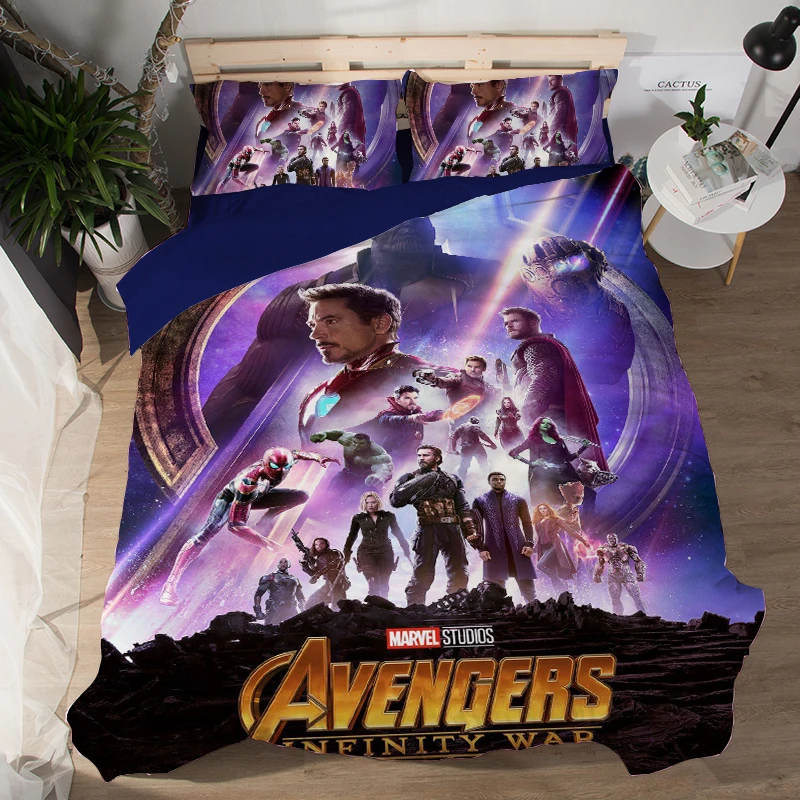 Мстители Дисней герой Marvel покрывало для кровати мальчик Спальня украшение Quee размер постельных принадлежностей набор король стеганые пододеяльники ребенок дома Твин