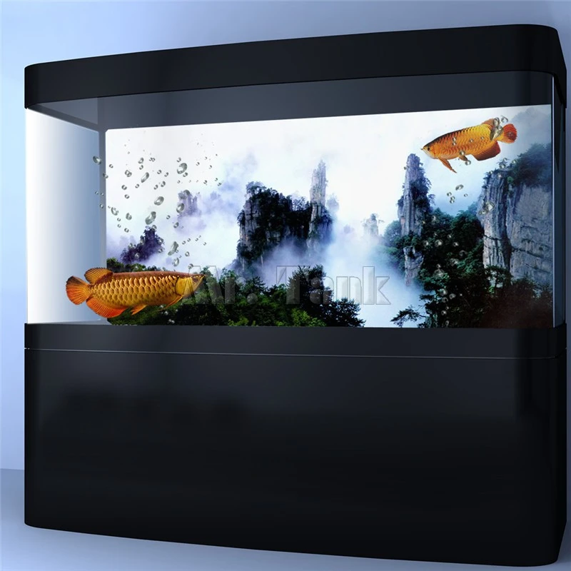 Mr タンク Pvc 水族館背景ポスター Wuxia 映画山ビュー水槽の背景の壁紙ステッカー装飾 装飾 Aliexpress