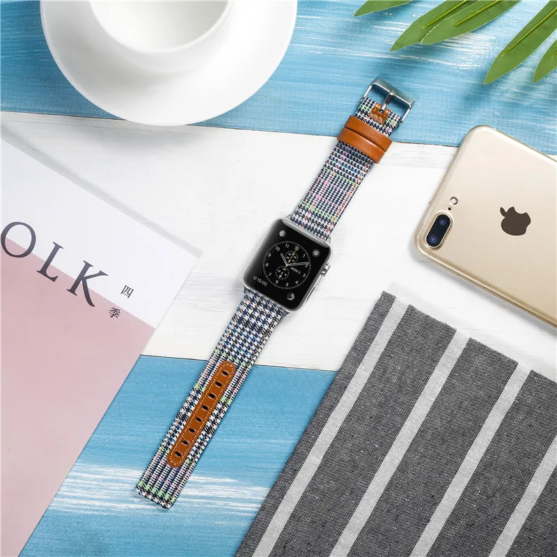 Тканевый ремешок для Apple Watch band 4 44 мм 40 мм полоса полосы металлическая пряжка браслет для iwatch серии 3 2 1 38 мм 42 мм ремешок для часов ремень