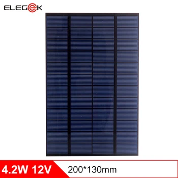 

ELEGEEK 4.2W 12V Solar Panel Cell for DIY Polycrystalline PET + EVA Laminated Solar Panel for Experiment Test 200*130*2mm