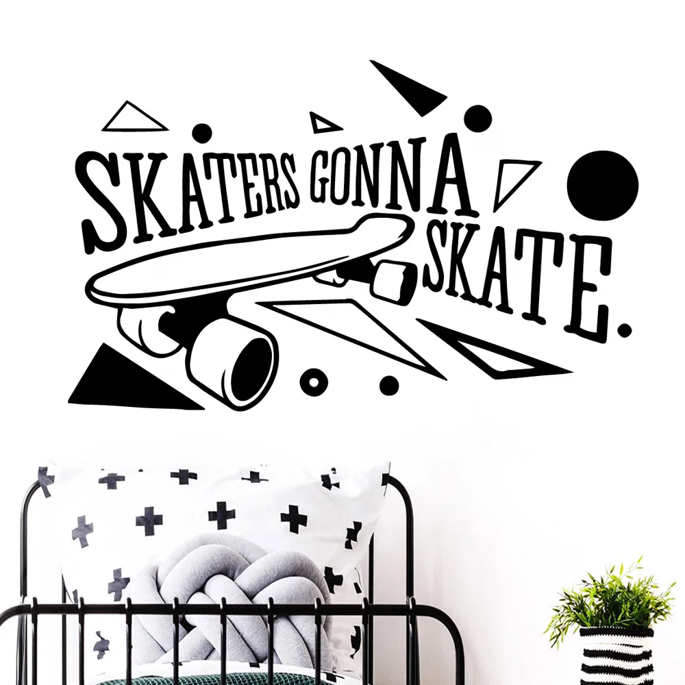 

Modern skate Wall Stickers Home Decor Girls Bedroom Sticker For Home Decor Living Room Bedroom Wall Decal Home Decor