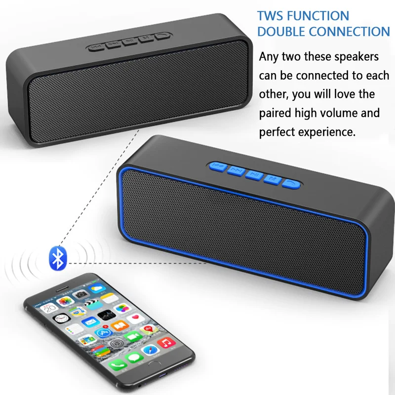 Bluetooth Колонка TWS V5.0 Саундбар с поддержкой TF карты FM радио|Портативные колонки| |