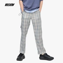VIISHOW MenPant Plaid  Casual Slim Fit  Homme Classic Vintage Check Suit Trousers Pants Gray Casual Plaid Men KC1345192