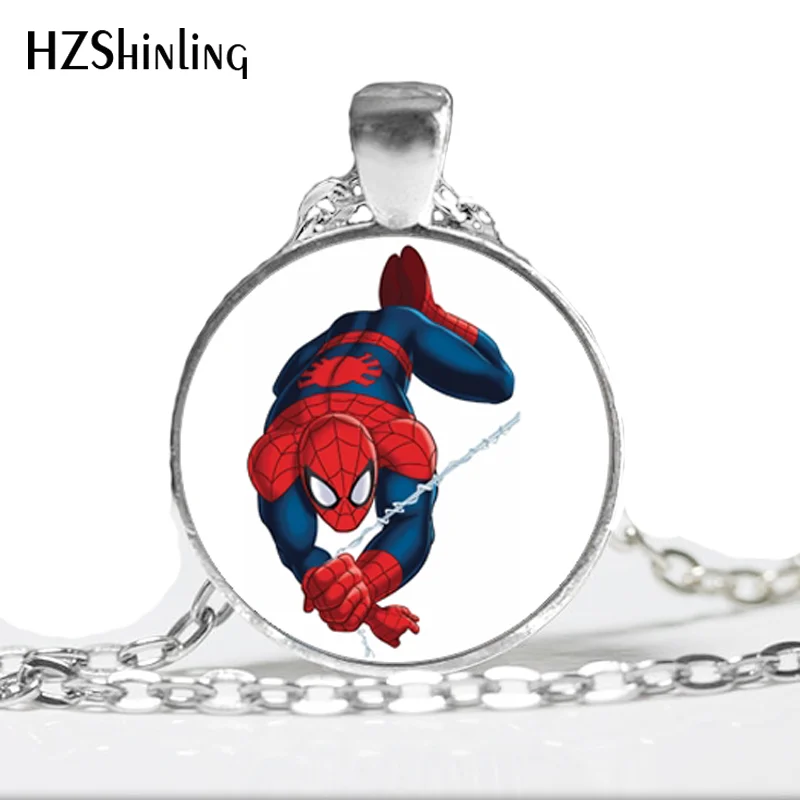 

NS-00649 New Fashion Spiderman Pendant Necklace Spider Man Glass Jewelry Personalized Picture Necklace HZ1
