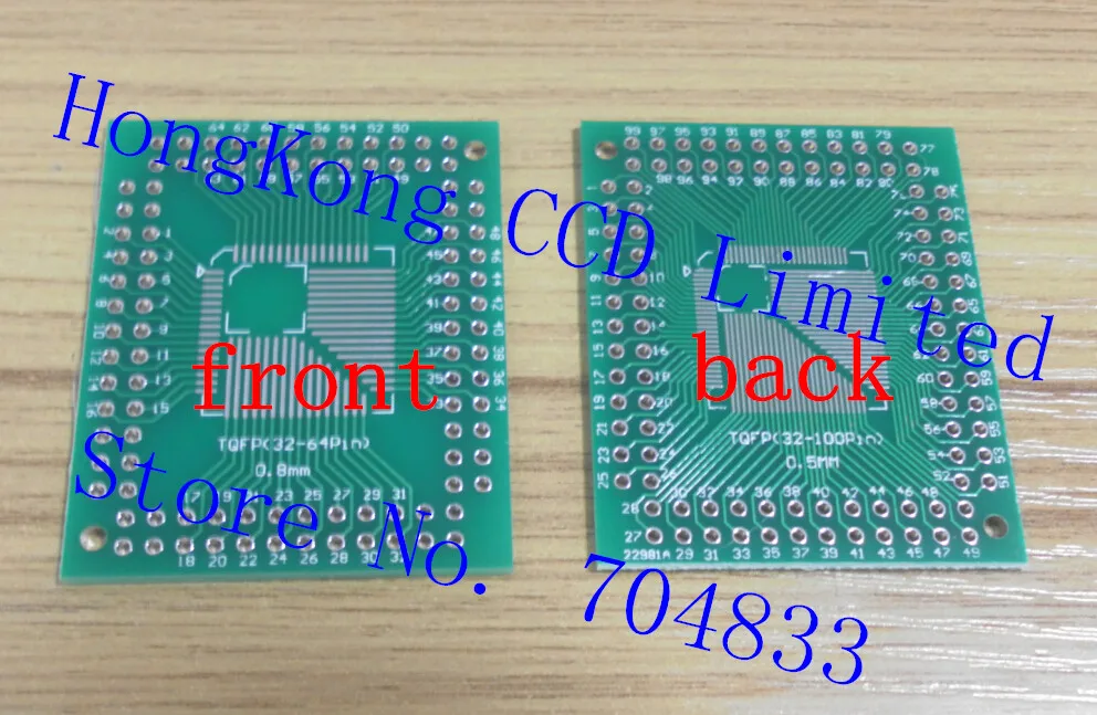 

FQFP TQFP 32 44 64 80 100 LQFP SMD to DIP 0.5 / 0.8mm adapter plate
