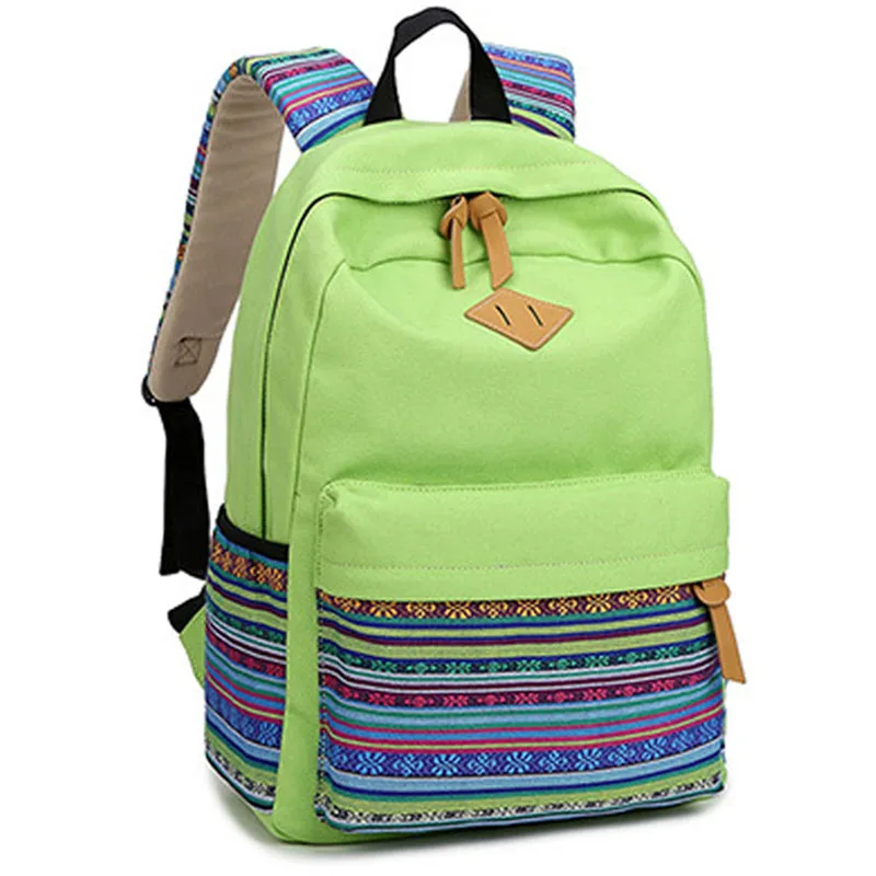 ﻿Buy * Vintage Girl School Bags For Teenagers Cute Dot Printing Canvas unisex Backpack Mochila