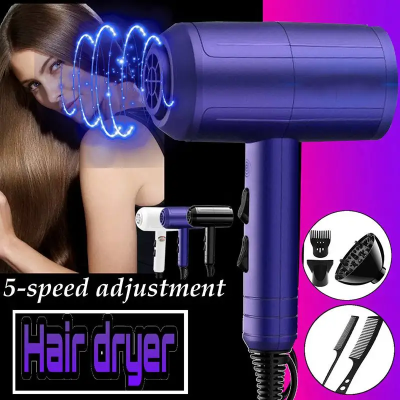 Secador de Cabelo Poder de Aquecimento Ionic Pente Temperatura Constante 6 Pçs - Set Kit Salon Professional Novo 2000w 220v Hot 4 Secadores de cabelo
