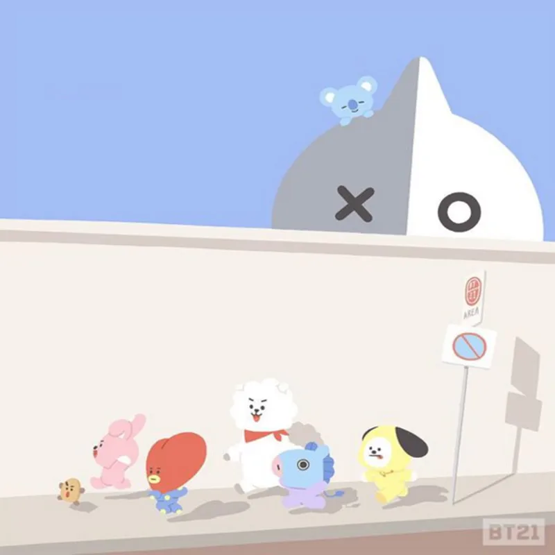 Аниме Bangtan мальчики BTS bt21 vapp наволочка 3D две стороны Печатный TATA VAN COOKY CHIMMY SHOOKY KOYA RJ MANG Чехлы для подушек - Цвет: 6