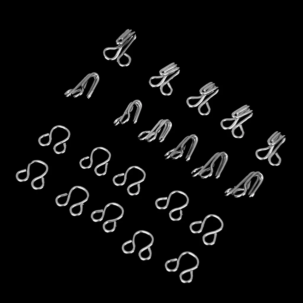Stainless Steel Bra Hooks and Eyes Clothing Sewing for Skirt Bra Dress Trousers 8mm 10mm Pack of 36 Sets Silver