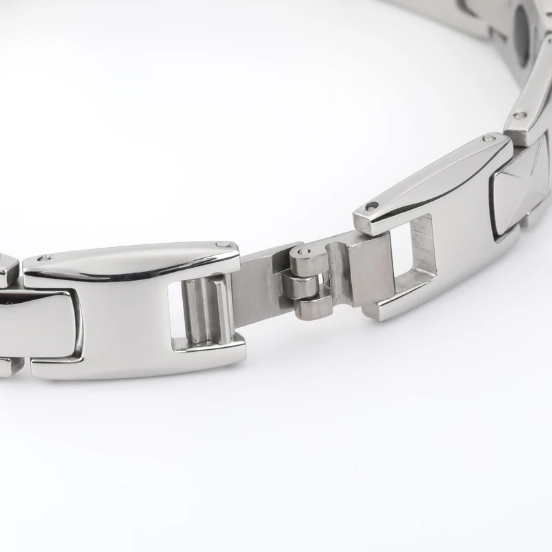2019 fashion man titanium stainless steel jewelry male Charm Bangles silver color tungsten design magnetic bracelets for men (3)