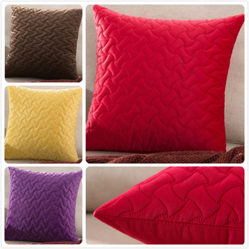 

Thick Quilted Cotton Soft Comfort Luxury Cushion Cover 18 inch Top Quality Sofa Decors Back Throw Pillow Case Winter Pillowcase