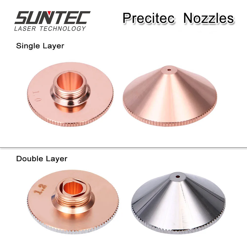 Best Suntec Precitec/WSX Laser Nozzles Single Layer Dia.28mm Calber 4.5-5.0mm for Precitec/WSX laser cutting head 10pcs/lot