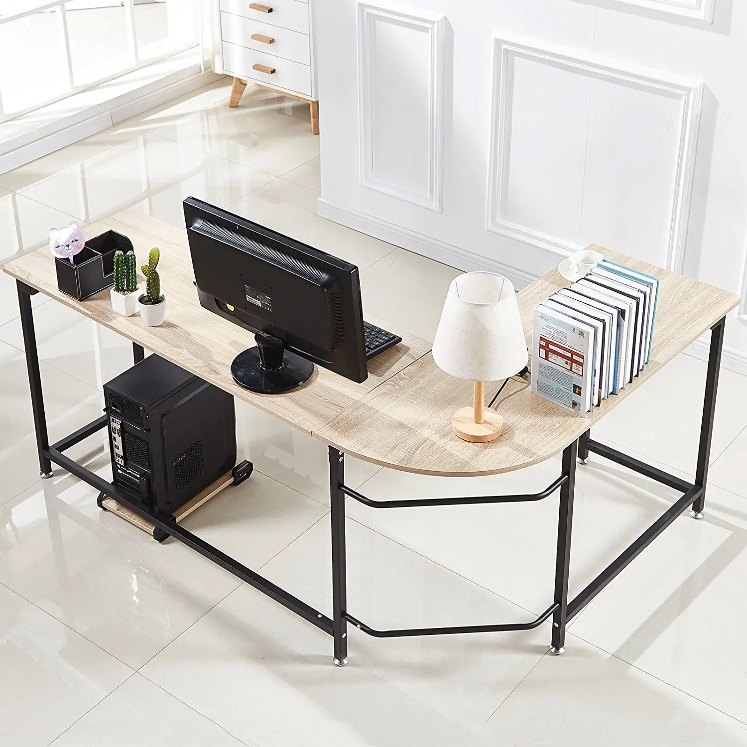 Hago Modern L Shaped Desk Corner Computer Home Office