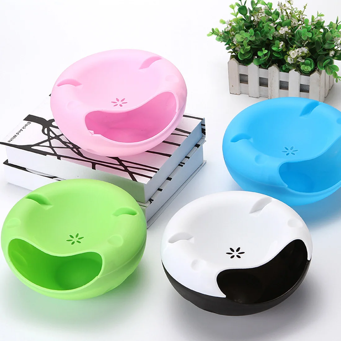 

Lazy Multifunctional Plastic Double Layer Dry Fruit Containers Snacks Seeds Storage Box Garbage Phone Holder Plate
