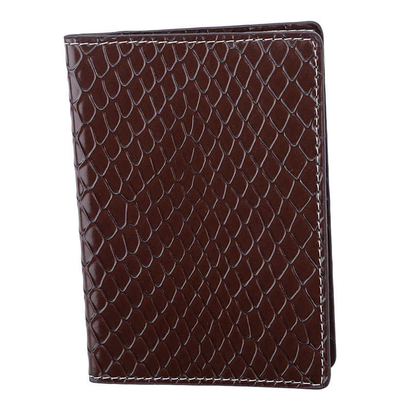 Brown Аллигатор Тиснение PU кожаный держатель для паспорта ID карта органайзер для билетов чехол для путешествий Чехол для паспорта для мужчин и женщин держатель для карт - Цвет: Brown