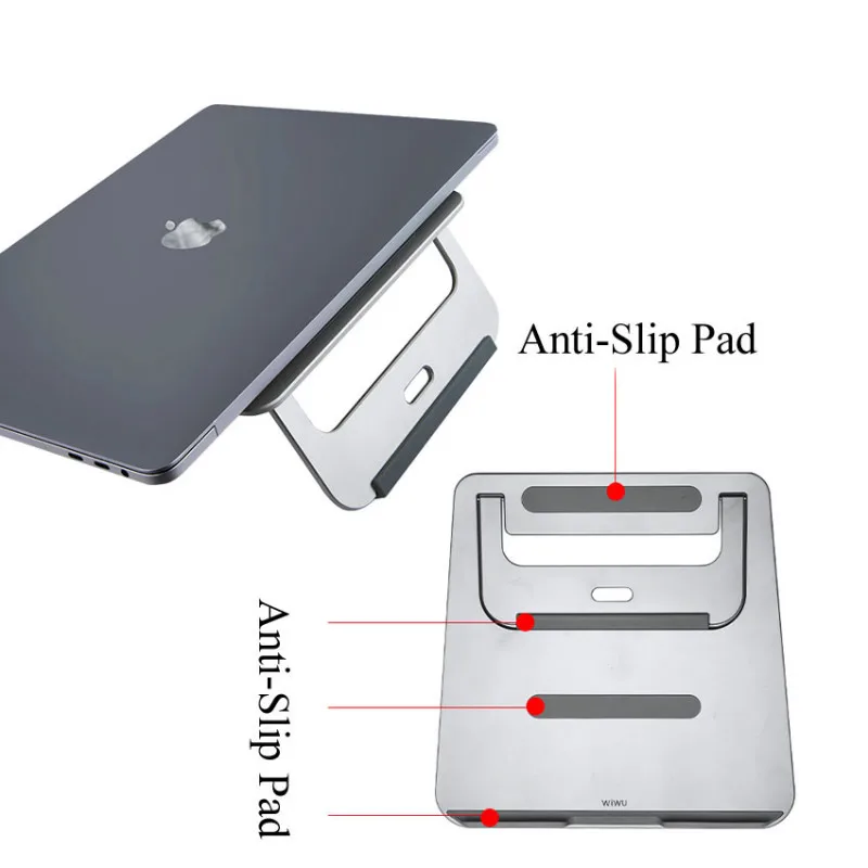 WIWU Universal Aluminum Laptop Stand Adjustable Cooling Cooler Desk Pad Desktop Holder Bracket For Macbook Air/Pro Notebook