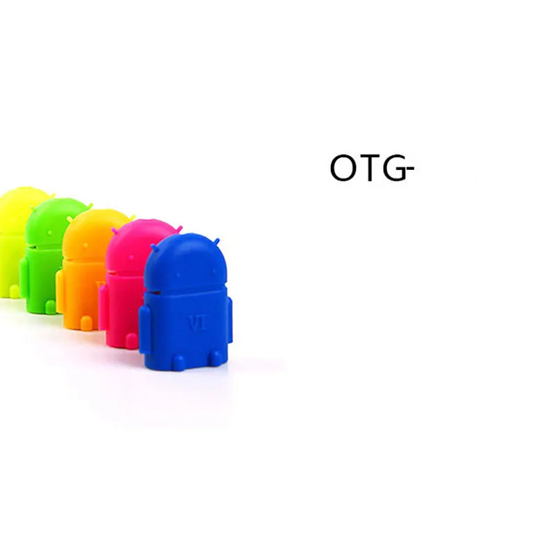 ITSYH конвертер из Micro USB в 2 0 OTG адаптер разные цвета на выбор робот Форма Android для