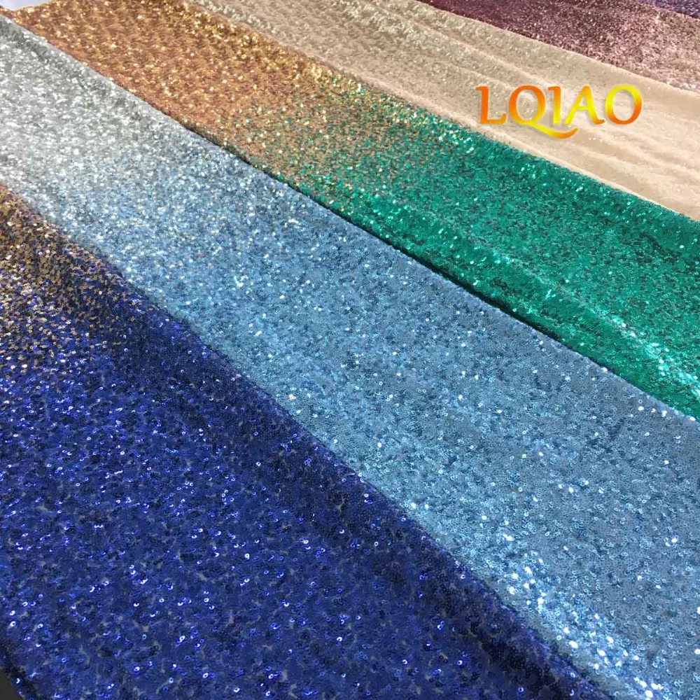 

Gradually Sequin Fabric Color Change Sequins Gradient Fabric for Dresses 2019 Fashion High Quality Designer Material Fabric