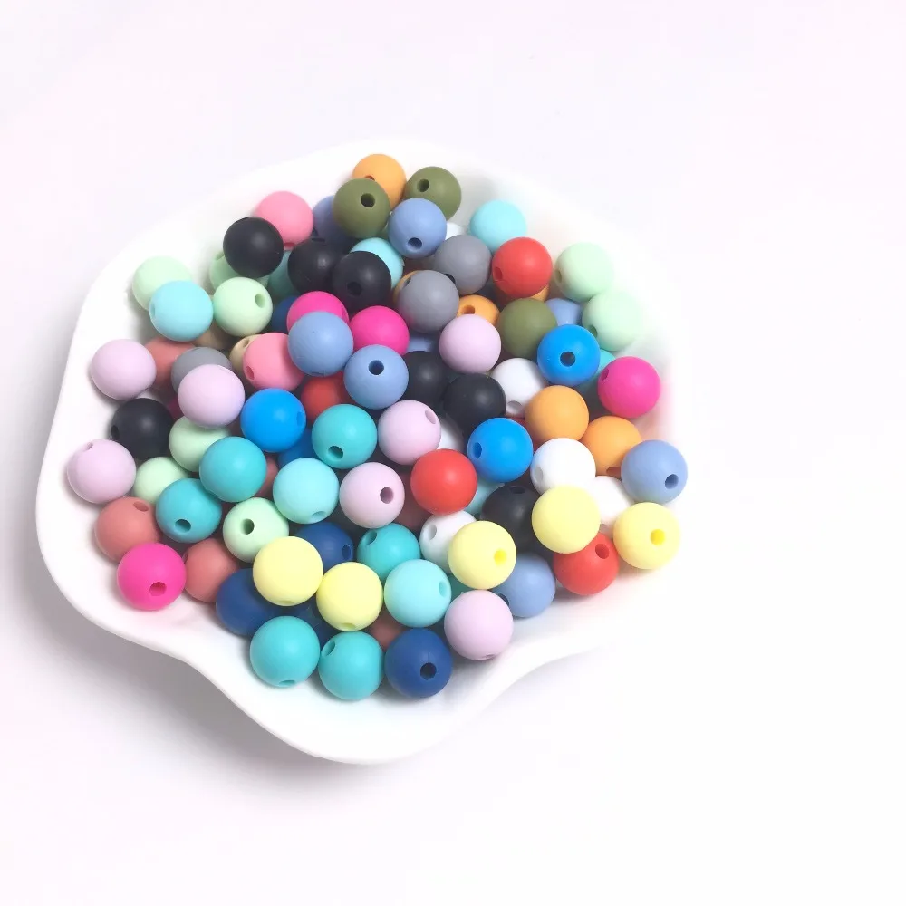 

Free Shipping BPA Free 10MM Silicone Bead teether Teething Necklace Jewelry Making Loose Beads For Pacifier Clip 10pcs/lot