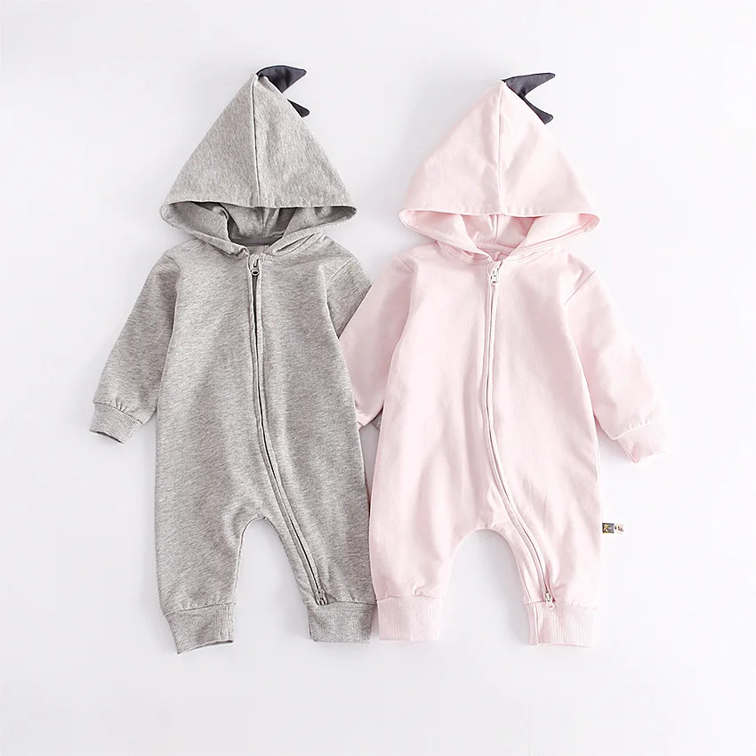 

Infant Dinosaur Rompers Autumn Hooded Long Sleeve Newborn Boys Jumpsuits Soft Cotton Toddler Girl Overalls Playsuit Kids Clothes