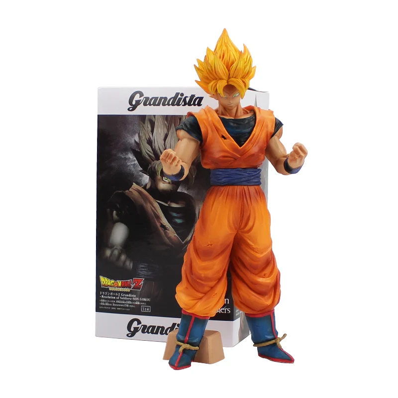 

32cm Dragon Ball Z Goku Figure Toy Resolution of Soldiers ROS Son Goku Anime DBZ Model Toy