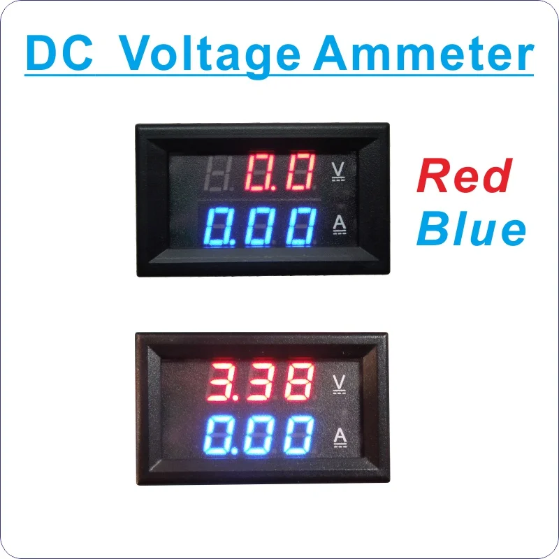 DC0-100V Вольтметр Амперметр DC20A 50A 100A 200A 300A 500A 1000A цифровой светодиодный Напряжение ток мини светодиодный Дисплей черный, белый цвет крышки - Цвет: Black(Red-Blue)