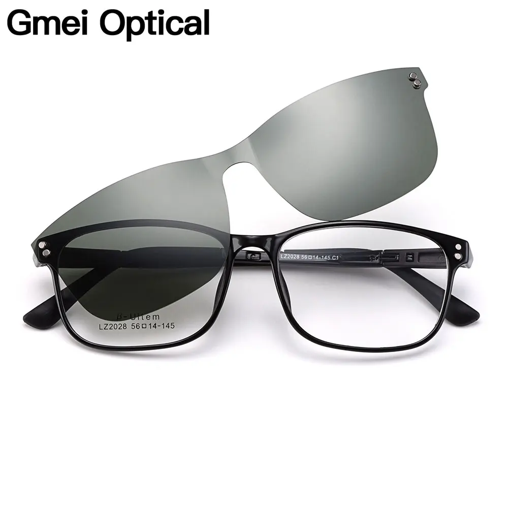 Gmei оптическая модная женская квадратная Ультралегкая оправа для очков с поляризованными зажимами, солнцезащитные очки, оптические очки S2028