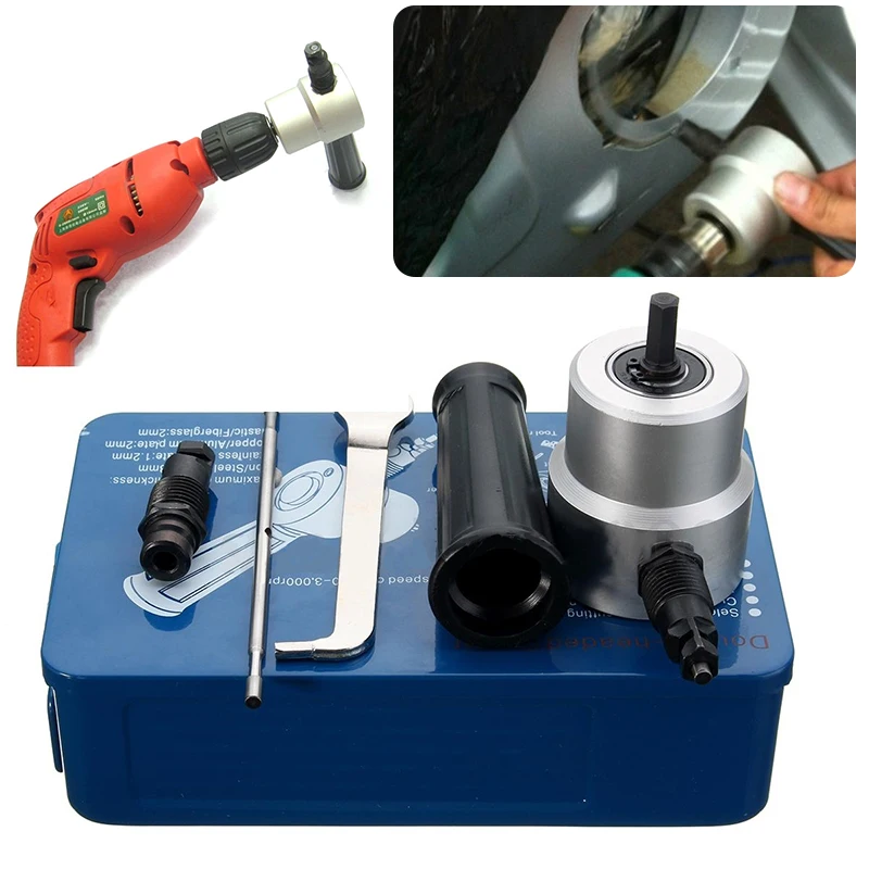 

Metal Double Head Sheet Nibbler Cutter Drill Holder Tool Power Drill Attachment Kit Sets for Meta Saw Cuttering Mayitr