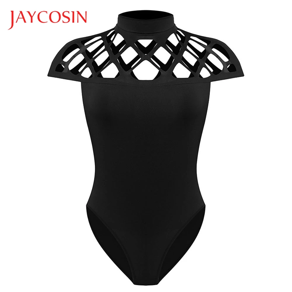 JAYCOSIN колье высокое средства ухода за кожей шеи Bodycon женские вязаные рукава комбинезон боди Топы корректирующие повседневное случаю лето