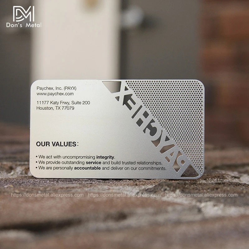 Полый/вырезанный из нержавеющей стали металлическая визитная карточка членская карточка дизайн металлическая визитная карточка на заказ