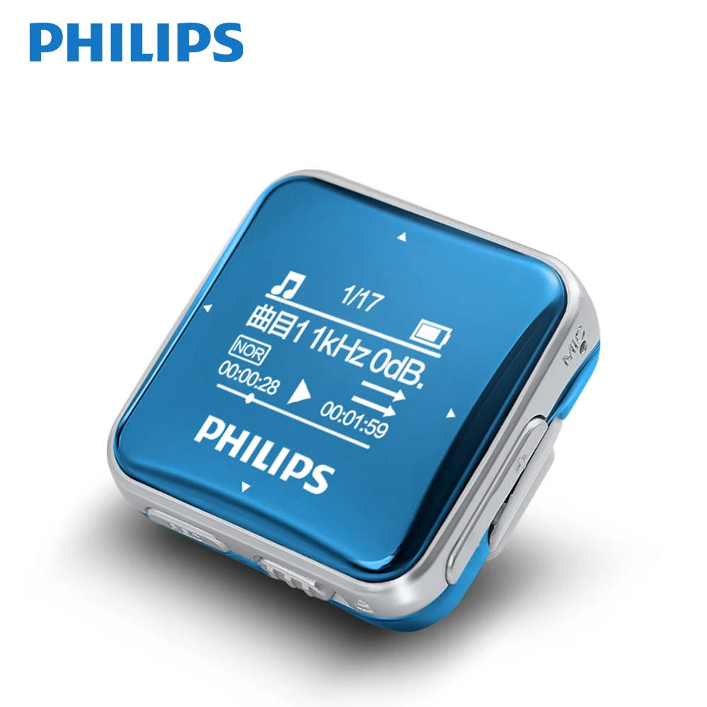 PHILIPS SA2208 Original MP3 Player 8GB Mini Clip Sports MP3 High Sound Entry-level Lossless Music Player with FM Earphone Screen