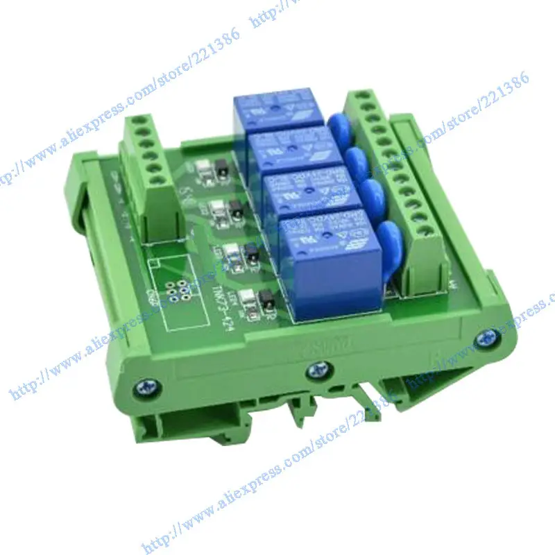 

4 channel SRD-12VDC-SL-C Songle Relay Module driver board PLC board Relay 12V 10A relay module DIN rail mount NPN