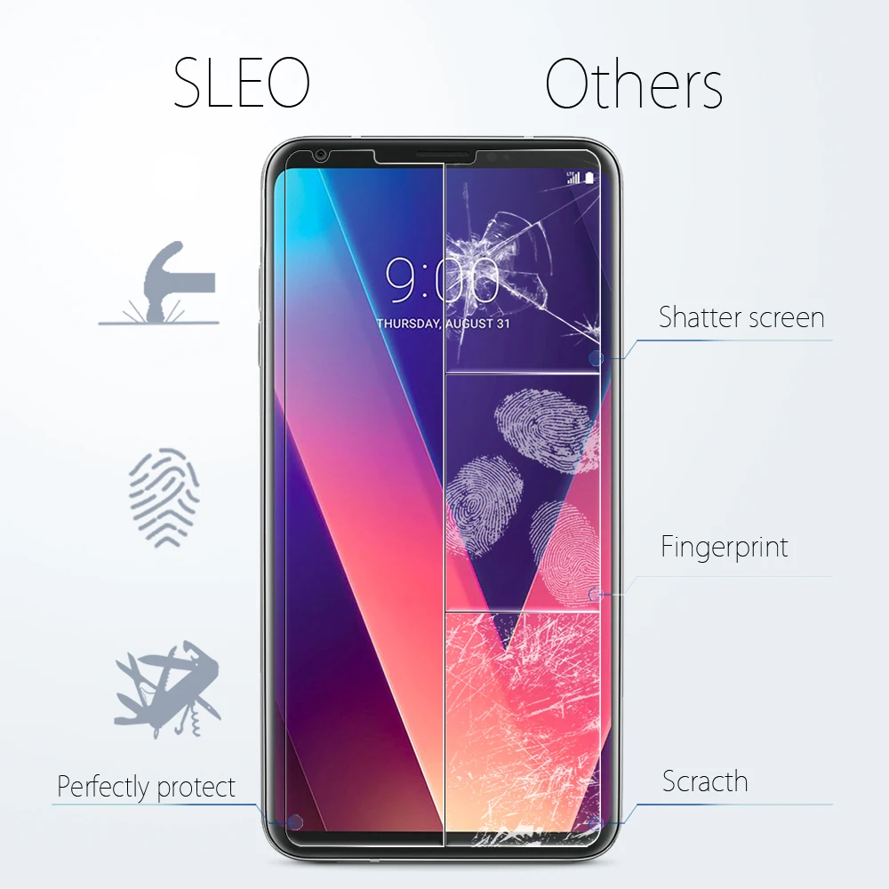 Baixin закаленное стекло для LG V30 ультра тонкий 2.5D 9H защита экрана против