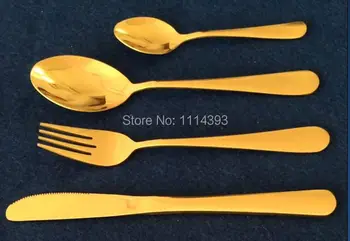 

2235G Stainless steel Cutlery set 24pcs Gold Plating Titanium / Colored Flatware set of Restaurant / Flatware in Gold coating